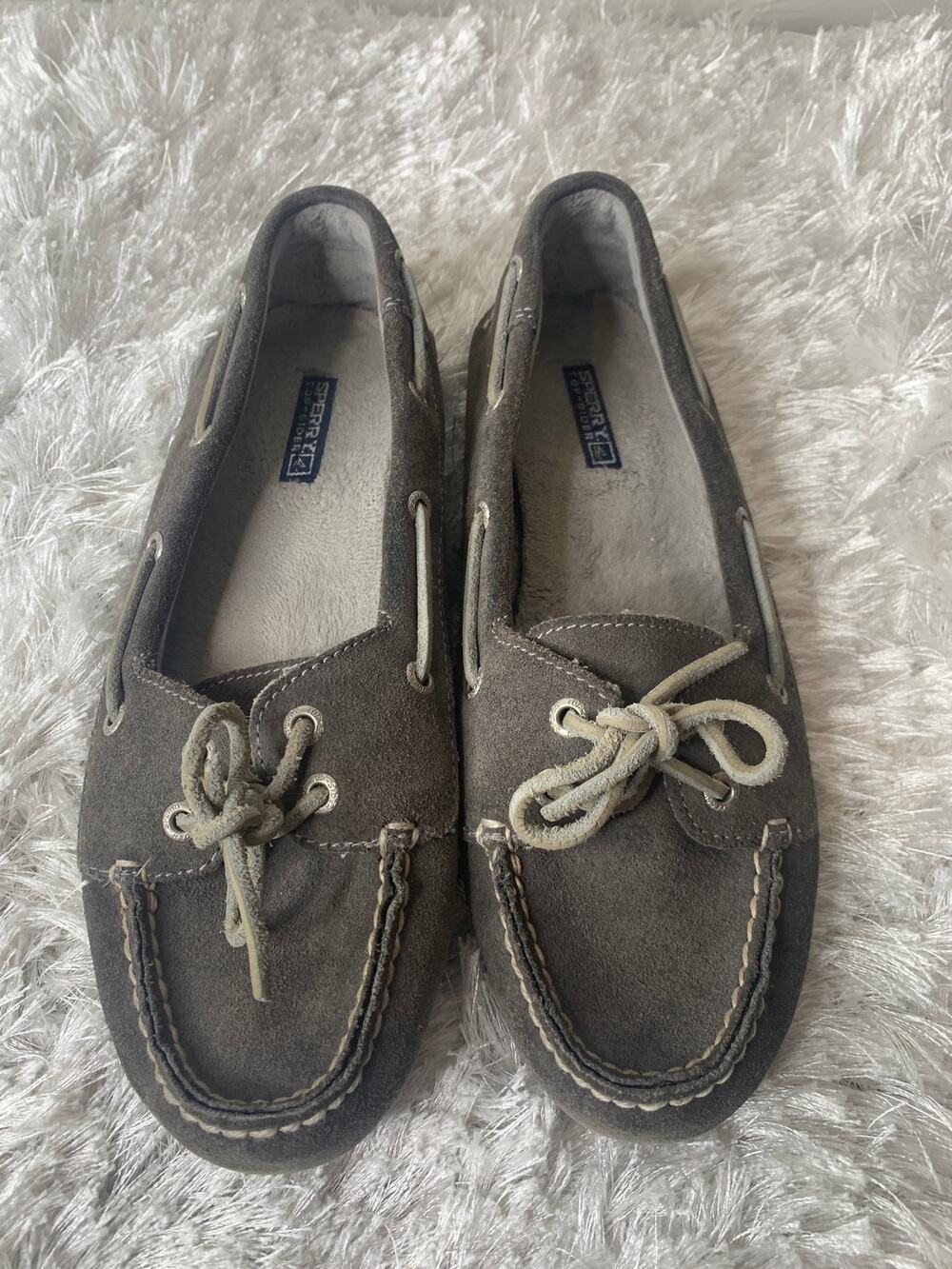 Sperry Gray Suede Loafer Boat Shoes Sz 8